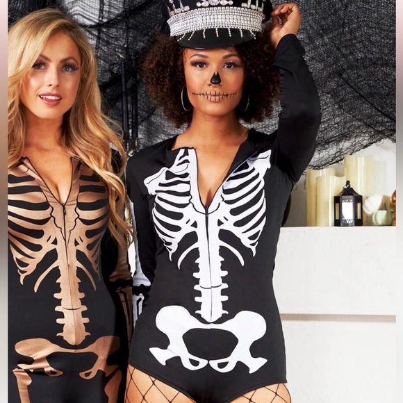 $24 NWT Tipsy Elves SEXY SKELETON BODYSUIT COSTUME sz XL MSRP $70 - Picture 2 of 6